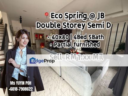 Eco Spring @ JB Double Storey Semi D House Full Renovated , Johor, Johor Bahru