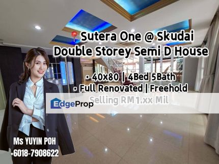 Sutera One & Skudai Double Storey Semi D House , Johor, Skudai