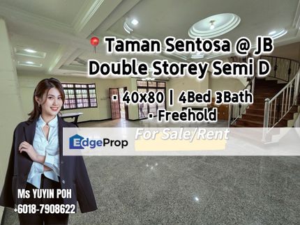 Taman Sentosa @ JB Double Storey Semi D House, Johor, Johor Bahru