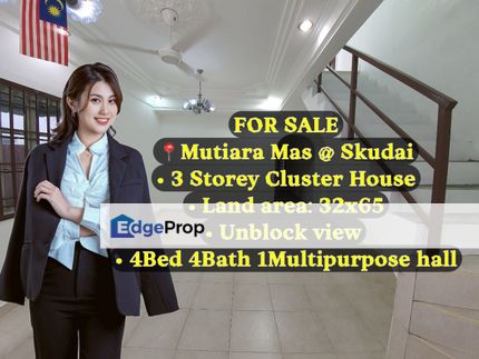 Taman Mutiara Mas @ Skudai 3 Storey Unblock view Cluster House for Sale, Johor, Skudai