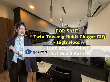Twin Tower @ Bukit Chagar High Floor 2+1Bed 2Bath for Sale, Johor, Johor Bahru