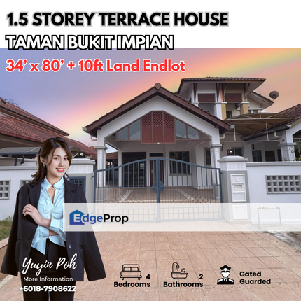 Jalan Bukit Impian @ Taman Bukit Impian 1.5 Storey Endlot Terrace House , Johor, Skudai