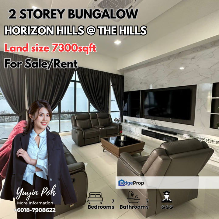 The Hills @ Horizon Hills Double Storey Bungalow fully furnished for Rent, Johor, Nusajaya