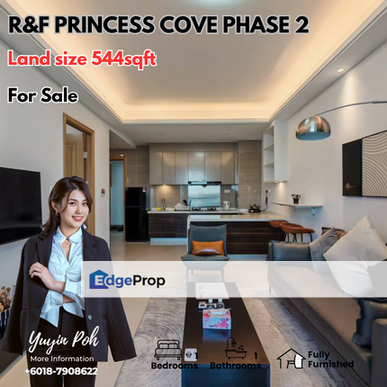 R&F Princess Cove Phase 2 Fully Furnished 1Bedroom unit for Sale, Johor, Johor Bahru