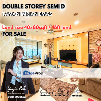 Taman Impian Emas Double Storey Semi D House , Johor, Skudai
