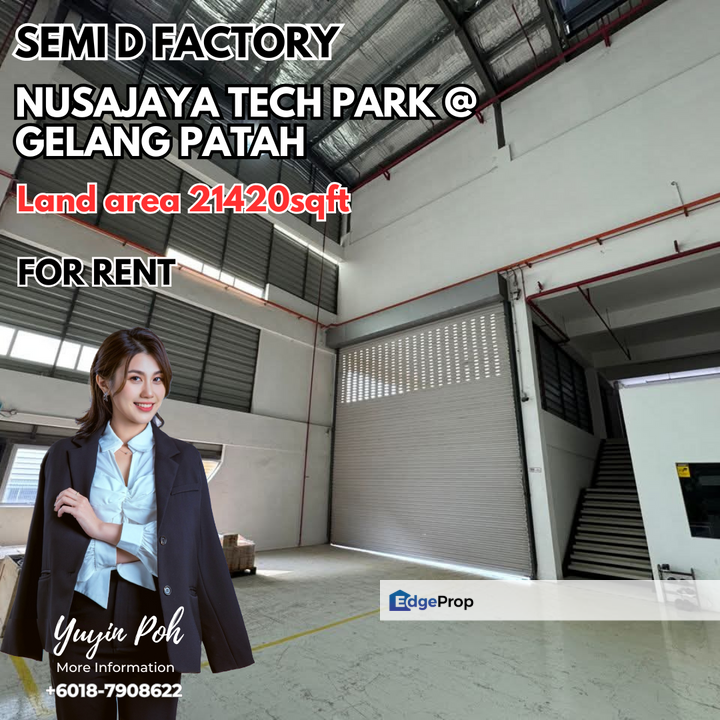 Nusajaya Tech Park @ Iskandar Puteri Semi D Factory for Rent, Johor, Nusajaya