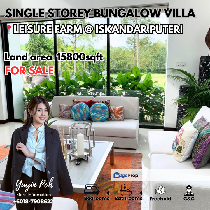 Leisure Farm Iskandar Puteri Single Storey Bungalow Villa with Sky Garden, Johor, Gelang Patah