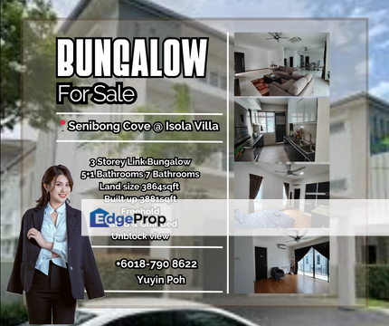 Isola Villa @ Senibong Cove 3 Storey Link Bungalow for Sale, Johor, Masai