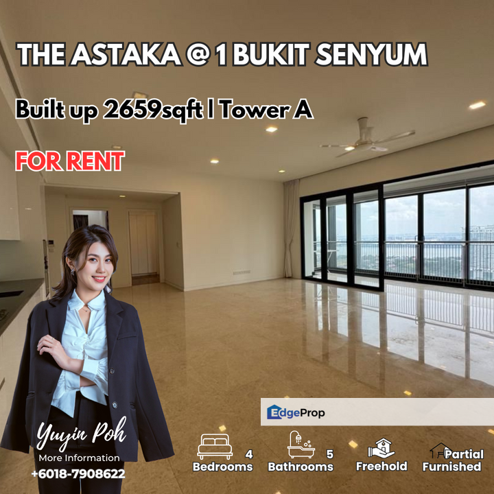 The Astaka @ 1 Bukit Senyum Tower A High Floor for Rent, Johor, Johor Bahru
