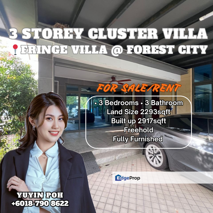 Fringe Villa @ Forest City 3 Storey Cluster Villa for Sale/Rent, Johor, Gelang Patah