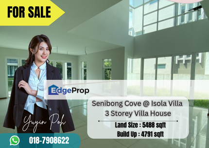 Senibong Cove @ Isola Villa 3 Storey Villa House, Johor, Masai