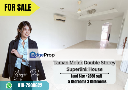 Taman Molek Double Storey Superlink House , Johor, Johor Bahru
