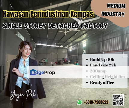 Kawasan Perindustrian Kempas Single Storey Detached Factory, Johor, Johor Bahru