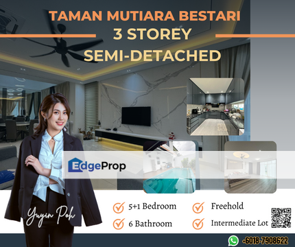 Taman Mutiara Bestari 3 Storey Semi-D, Johor, Johor Bahru