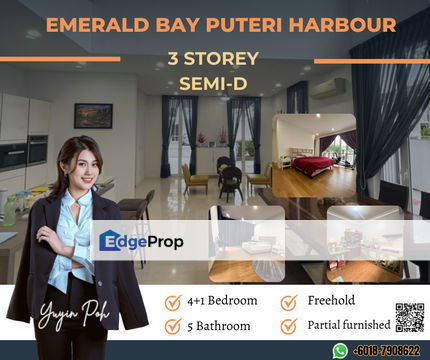 Emerald Bay Puteri Harbour 3 Storey Semi-D, Johor, Johor Bahru