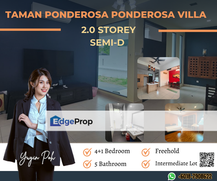 Taman Ponderosa Ponderosa Villa Double Storey Semi-D, Johor, Johor Bahru