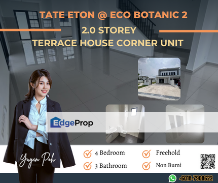 Tate Eton @ Eco botanic 2  Double Storey Terrace House Corner Unit , Johor, 