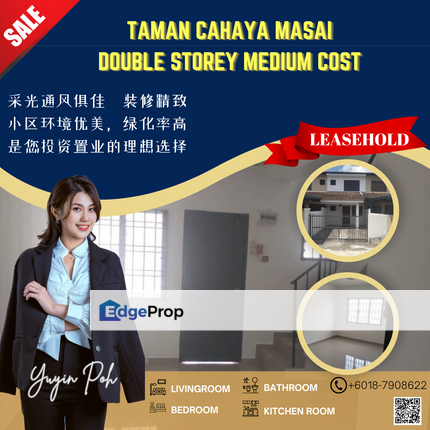 Taman Cahaya Masai Double Storey Medium Cost , Johor, Pasir Gudang