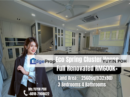 Eco Spring 2 Storey Cluster Beautiful Renovation 600k+, Johor, Johor Bahru