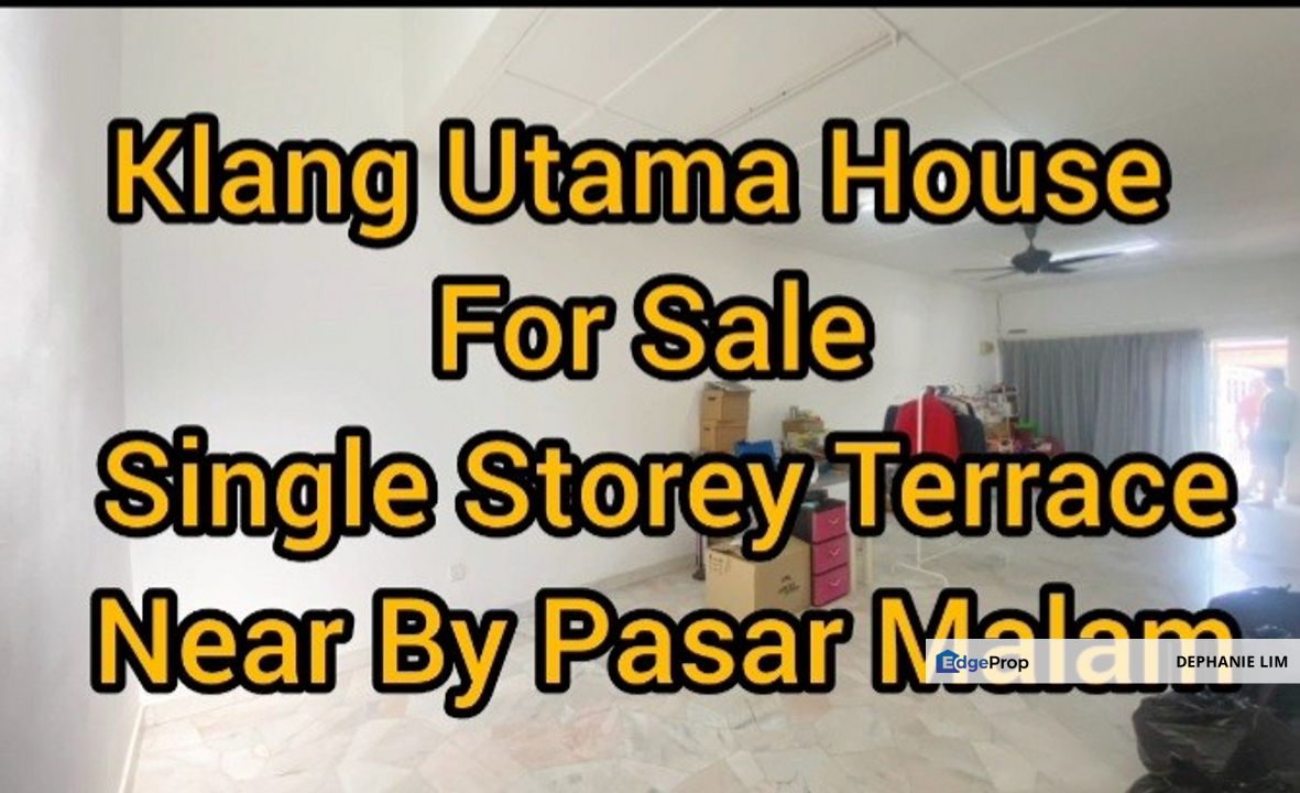 Klang Utama House For Sale Single Storey Terrace Near By Pasar Malam, Selangor, Klang