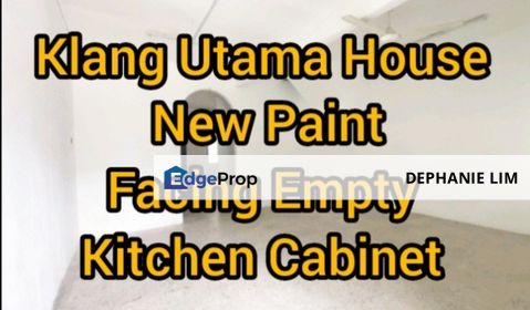 Klang Utama House For Rent New Paint Facing Empty Kitchen Cabinet, Selangor, Klang