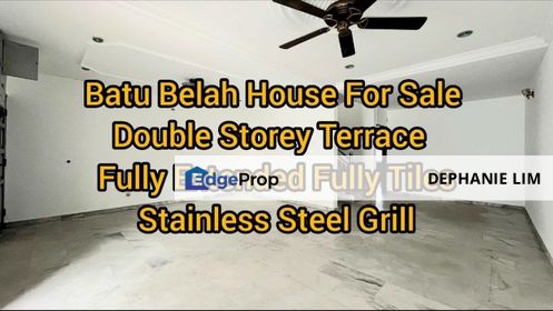 Batu Belah House For Sale Double Storey Terrace  Fully Extended Fully Tiles, Stainless Steel Grill, Selangor, Klang