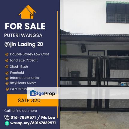 Taman Puteri Wangsa Double Storey Low Cost, Johor, Ulu Tiram