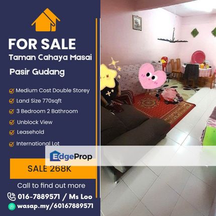  Masai Double  Storey Medium Cost, Johor, Pasir Gudang