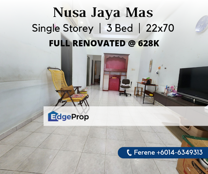 Nusa Jaya Mas , Single Storey , Skudai , Renovated , Johor, Skudai