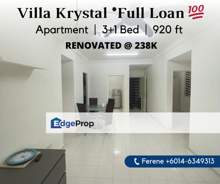 Full Loan , Villa Krystal , Selesa Jaya , Skudai , Renovated , Johor, Skudai
