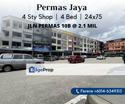 Permas Jaya , 4 Storey Shoplot , Extra Parking Space , Johor, Johor Bahru