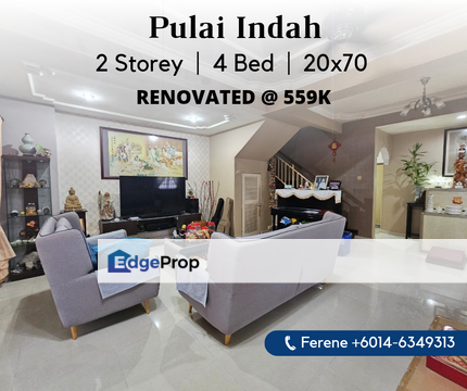 Pulai Indah , 2 Storey Endlot with 3ft , Fully Renovated, Johor, Skudai