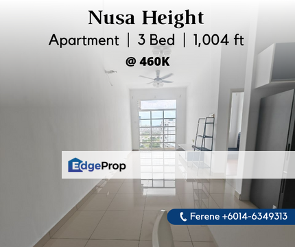 Nusa Height , Gelang Patah , 3 Bed , Renovated , Johor, Gelang Patah