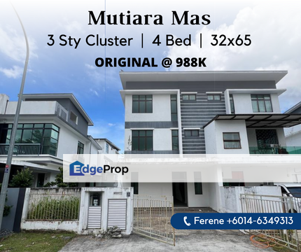Mutiara Mas , 3 Storey Cluster , Facing Garden , Johor, Skudai