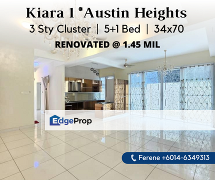 Kiara 1 , Austin Heights , 3 Storey Cluster , Renovated , Johor, Johor Bahru