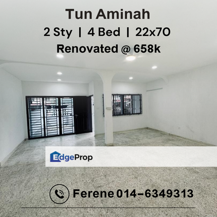 Tun Aminah , Double storey , 4 Bed , Renovated , Johor, Skudai