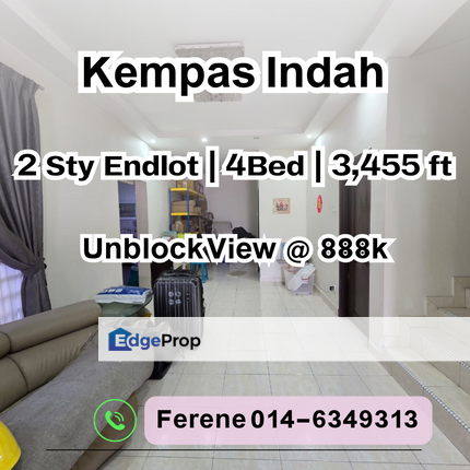 Kempas Indah , 2 Storey Endlot with 20ft land , Johor, Johor Bahru