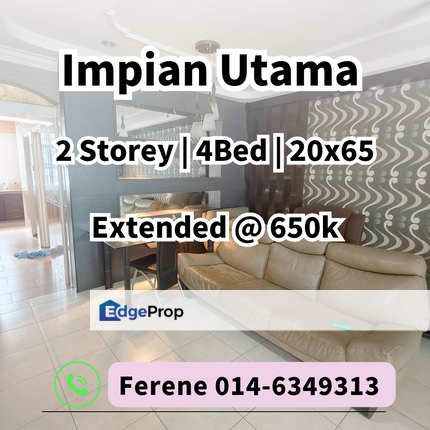 Impian Utama , 2 Storey , Fully Extended , Unblock View , Johor, Johor Bahru