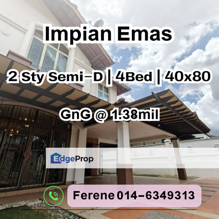 Impian Emas , 2 Storey Semi D , Gated Guarded , Johor, Skudai