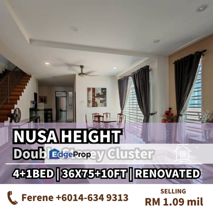 Bestari Heights , Nusa Bestari , 2 Storey Cluster , Johor, Johor Bahru