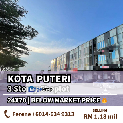 Kota Puteri , 3 Storey Shoplot , Megah Ria , Johor, Masai