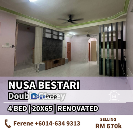 Nusa Bestari , 2 Storey , 4 Bed , Renovated , Skudai , Johor, Johor Bahru