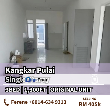 Full Loan , Kangkar Pulai , Single Storey , Original Unit , Johor, Kangkar Pulai