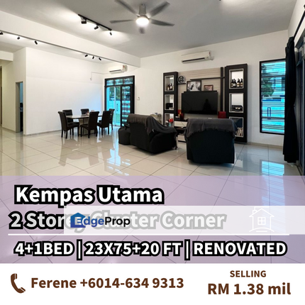 Kempas Utama , 2 Storey Cluster Corner , Renovated , Johor, Johor Bahru