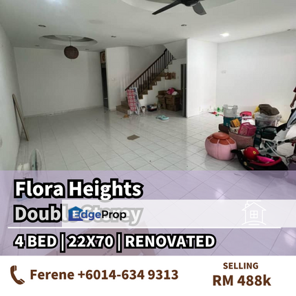Flora Heights , Double storey , Partial Renovation , Johor, Pasir Gudang