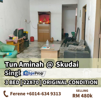 Tun Aminah , Single Storey , 22x70 Sqft , Original , Johor, Skudai