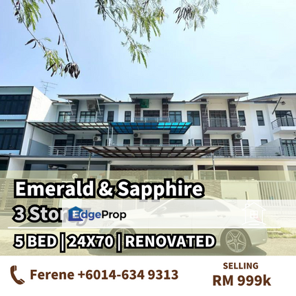 Emerald & Sapphire , Mutiara Mas, 3 Storey , Renovated , Johor, Skudai