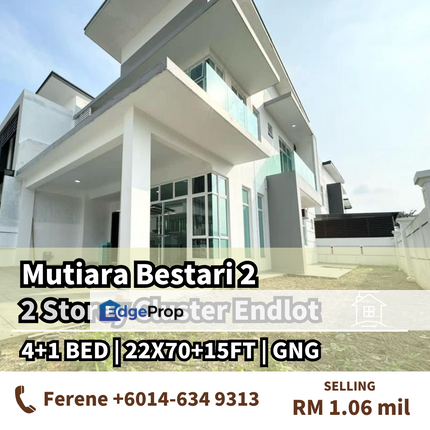 Mutiara Bestari 2 , 2 Storey Cluster Endlot , Mutiara Mas , Johor, Johor Bahru