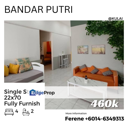 Taman Putri Kulai , Single Storey , 4 Bed , Johor, Kulai