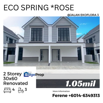 Eco Spring , Rose , 2 Storey , Renovated , Johor, Johor Bahru